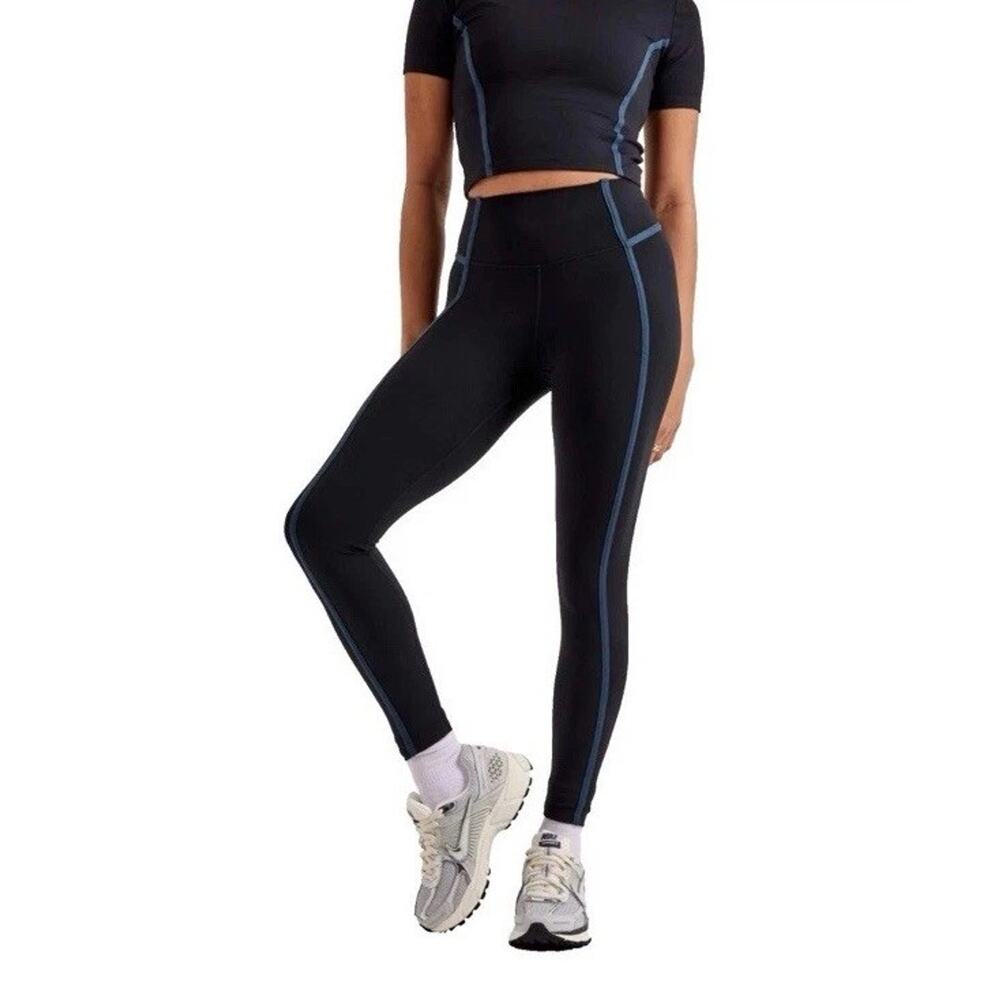Women Nike One Dry-Fit High-Waisted 7/8 Leggings Size L Black Blue SKU